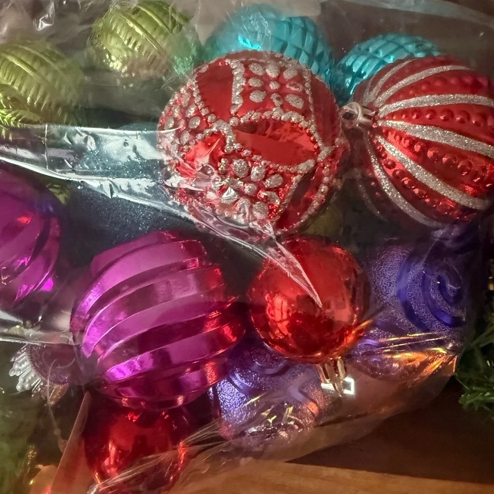 Large Bag of Festive Multicolor Ornament Set